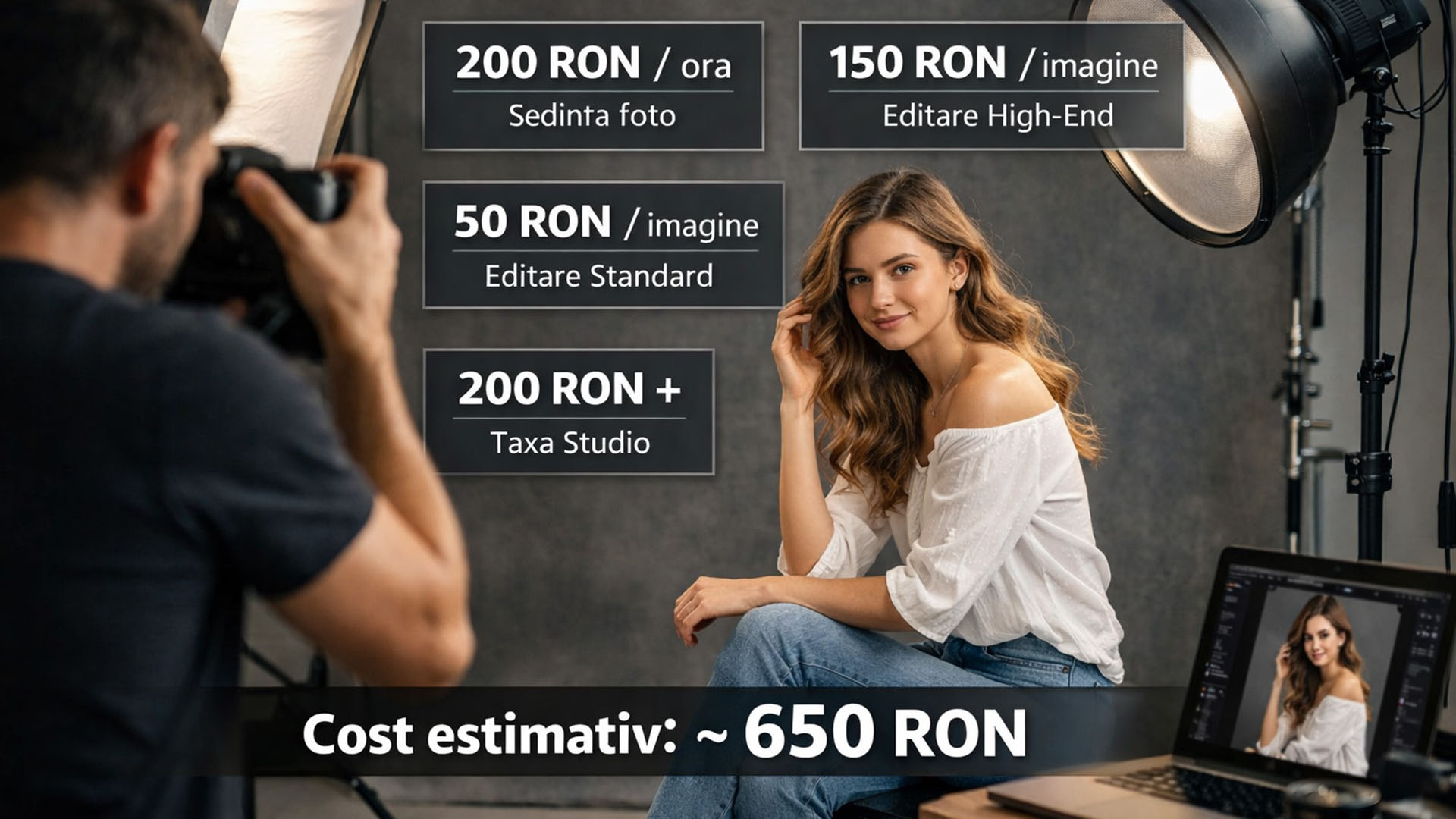 cat costa o sedinta foto in bucuresti studio portret profesional
