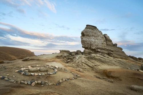 scenic view of the sphinx from bucegi mountains romania