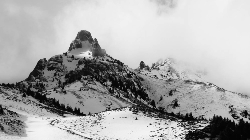 mount ciucas covered in snow winter landscape